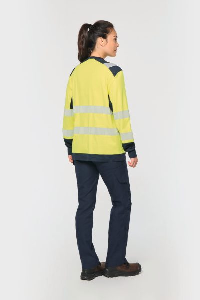 T-shirt de sécurité recyclé col rond manches longues unisexe – Image 12