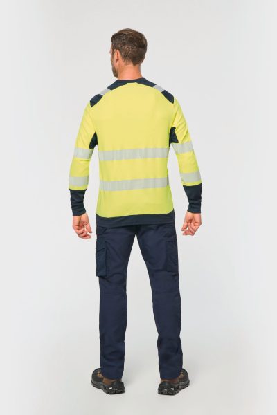 T-shirt de sécurité recyclé col rond manches longues unisexe – Image 3
