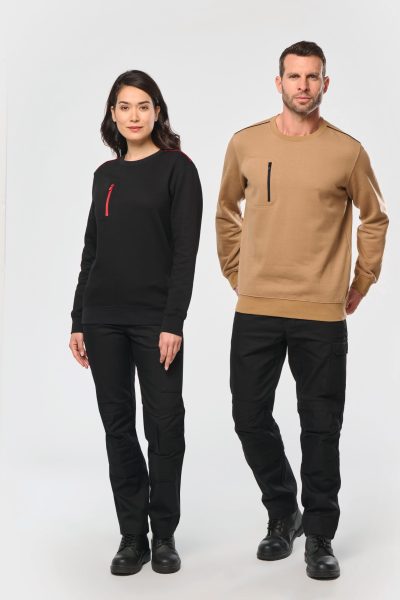 Sweat-shirt Day To Day zip poche contrastée unisexe – Image 18