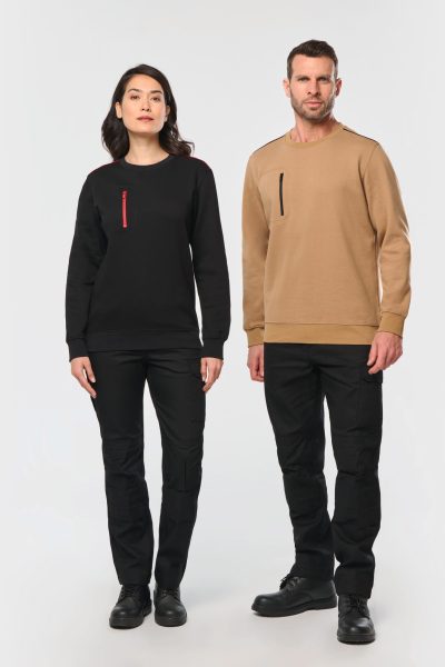 Sweat-shirt Day To Day zip poche contrastée unisexe – Image 17