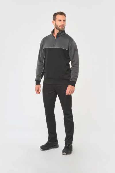 Sweat-shirt écoresponsable col zippé unisexe – Image 4