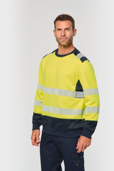 Sweat-shirt de sécurité recyclé col rond unisexe – Image 2