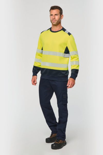 Sweat-shirt de sécurité recyclé col rond unisexe – Image 3