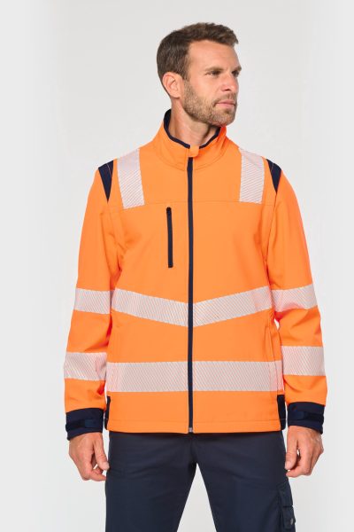 Veste softshell de sécurité recyclée avec manches détachables unisexe – Image 2