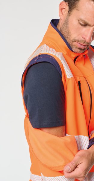 Veste softshell de sécurité recyclée avec manches détachables unisexe – Image 8