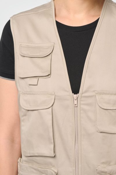 Gilet polycoton multipoches doublé unisexe – Image 15