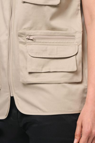 Gilet polycoton multipoches doublé unisexe – Image 16