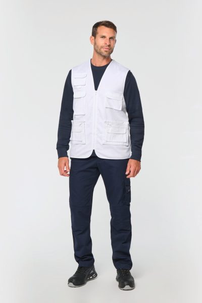 Gilet polycoton multipoches doublé unisexe – Image 4