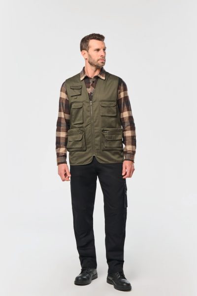 Gilet polycoton multipoches doublé unisexe – Image 11