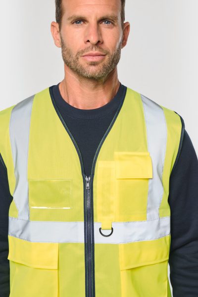 Gilet de sécurité haute visibilité recyclé avec zip unisexe – Image 4