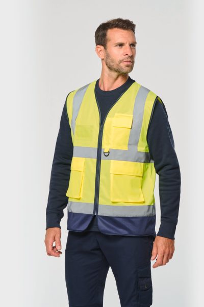 Gilet de sécurité haute visibilité recyclé avec zip unisexe – Image 2