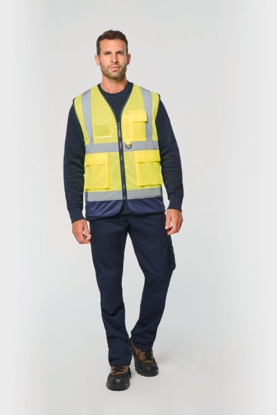 Gilet de sécurité haute visibilité recyclé avec zip unisexe – Image 5