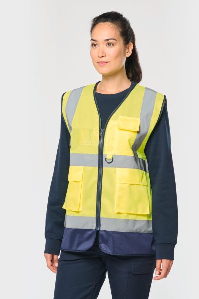 Gilet de sécurité haute visibilité recyclé avec zip unisexe – Image 11