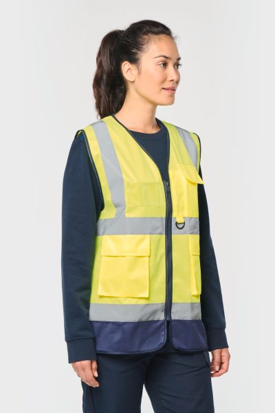 Gilet de sécurité haute visibilité recyclé avec zip unisexe – Image 12