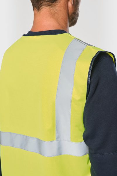 Gilet de sécurité haute visibilité recyclé avec zip unisexe – Image 8