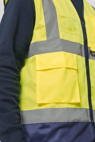 Gilet de sécurité haute visibilité recyclé avec zip unisexe – Image 9