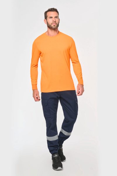 Pantalon cargo unisexe avec bas élastiqué et bande réfléchissante – Image 3