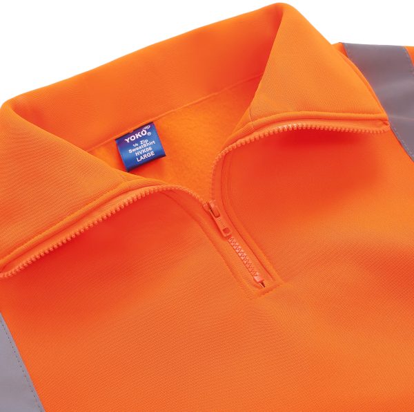 Sweat-shirt 1/4 zip haute visibilité – Image 2