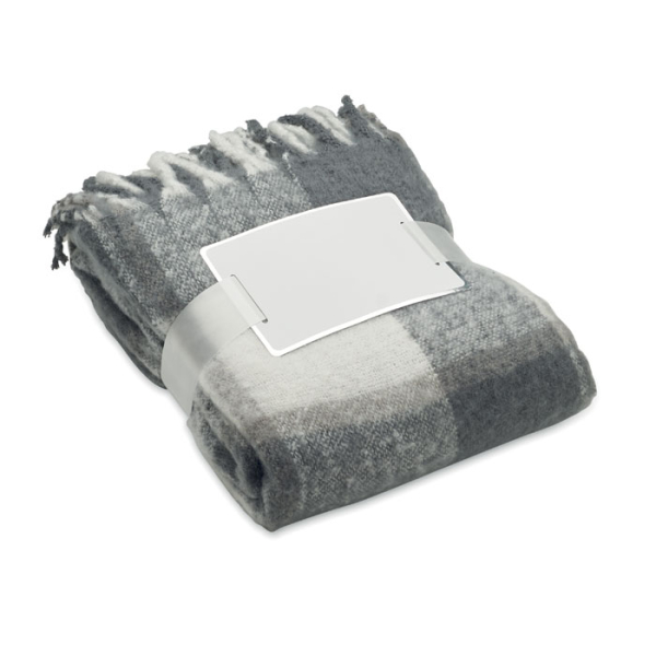 Couverture en mohair à carreaux MO2382