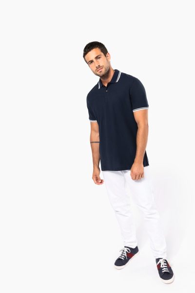 Polo homme manches courtes à liserés contrastés – Image 63