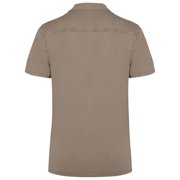 Chemise écoresponsable délavée en jersey manches courtes à col bowling homme – Image 39