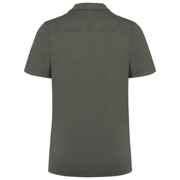Chemise écoresponsable délavée en jersey manches courtes à col bowling homme – Image 40
