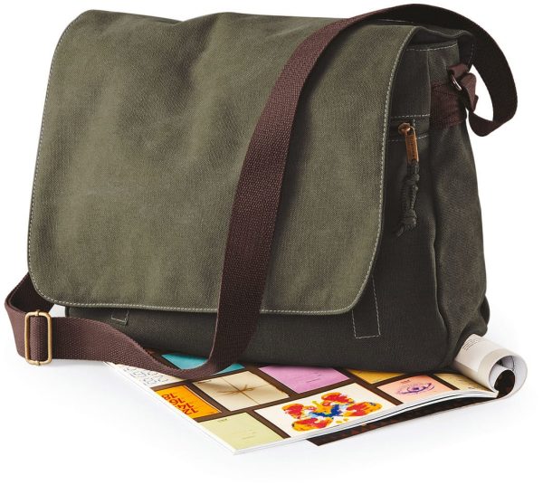 Sac courrier vintage en toile – Image 5