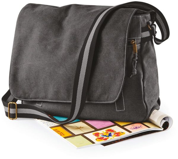 Sac courrier vintage en toile – Image 6