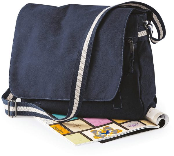 Sac courrier vintage en toile – Image 7