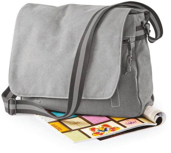 Sac courrier vintage en toile – Image 8