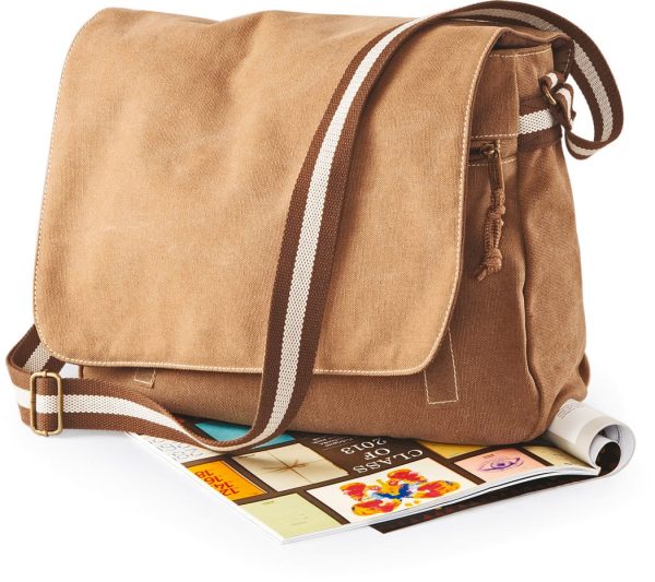 Sac courrier vintage en toile – Image 2