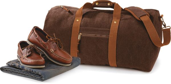 Sac de voyage vintage en toile – Image 4