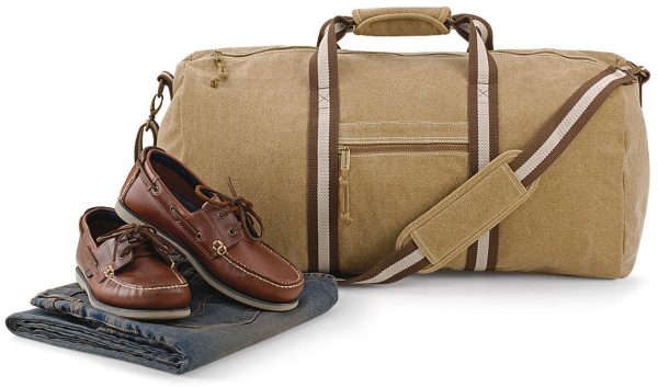 Sac de voyage vintage en toile – Image 3