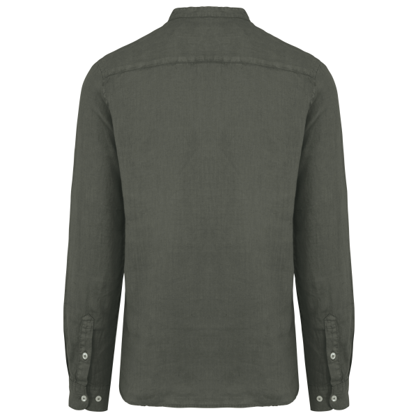 Chemise à col Mao délavée  en lin homme – Image 114