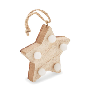 Étoile en bois avec lumières CX1531