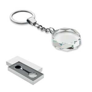 Porte-clés rond en verre MO2657