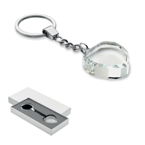 Porte-clés cœur en verre MO2658