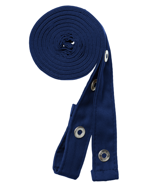 Ceinture bleue enroulée.